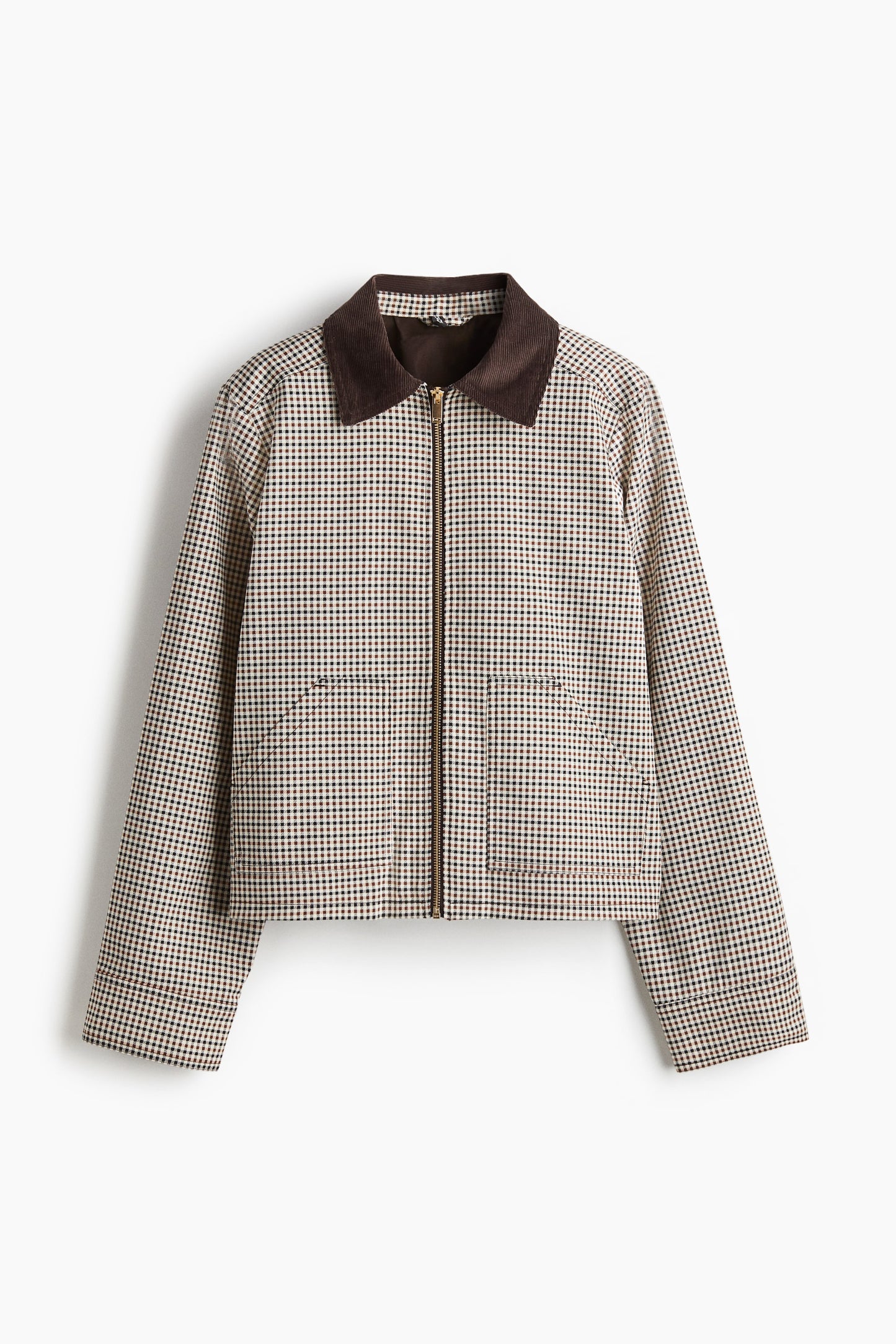 Corduroy-collar twill jacket