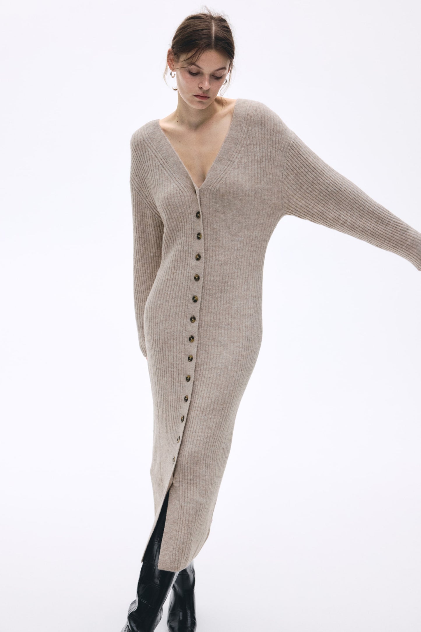 Rib-knit dress
