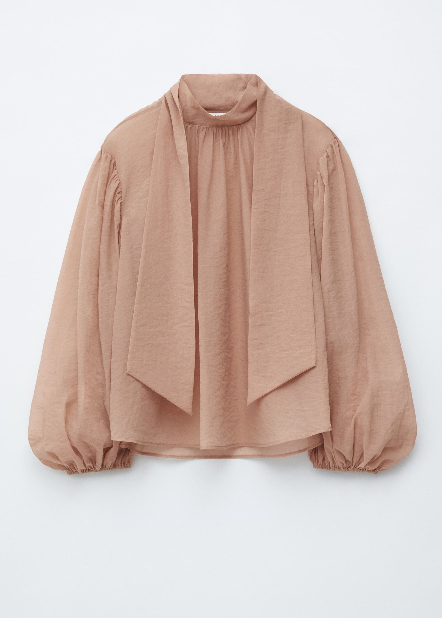 Puff-Sleeve Bow-Detail Blouse