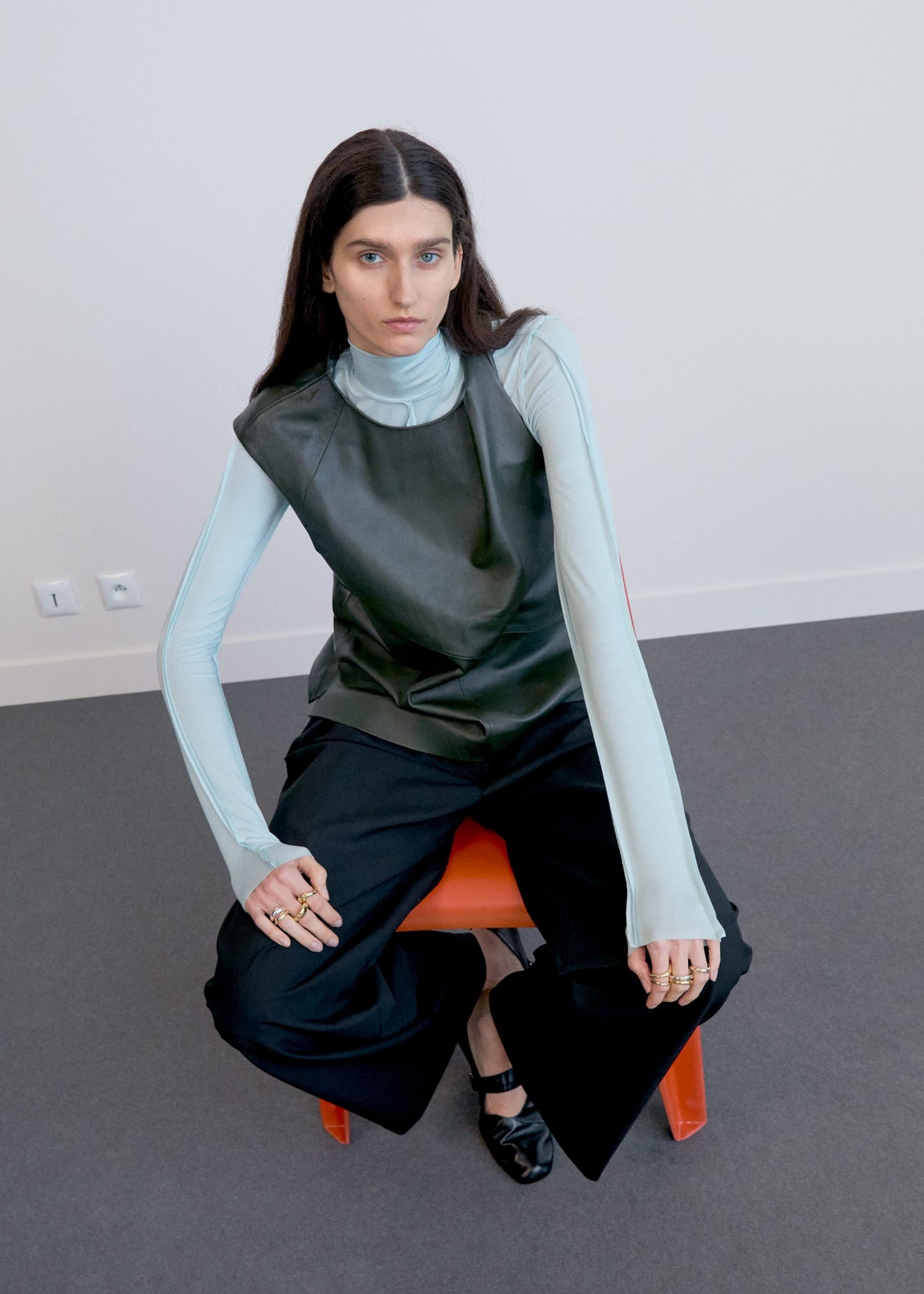 Long-Sleeve Turtleneck Top