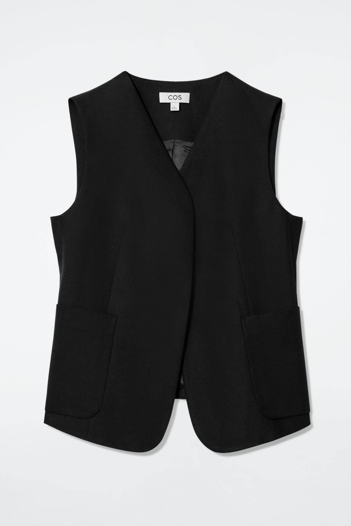 Wrap-front linen-blend waistcoat