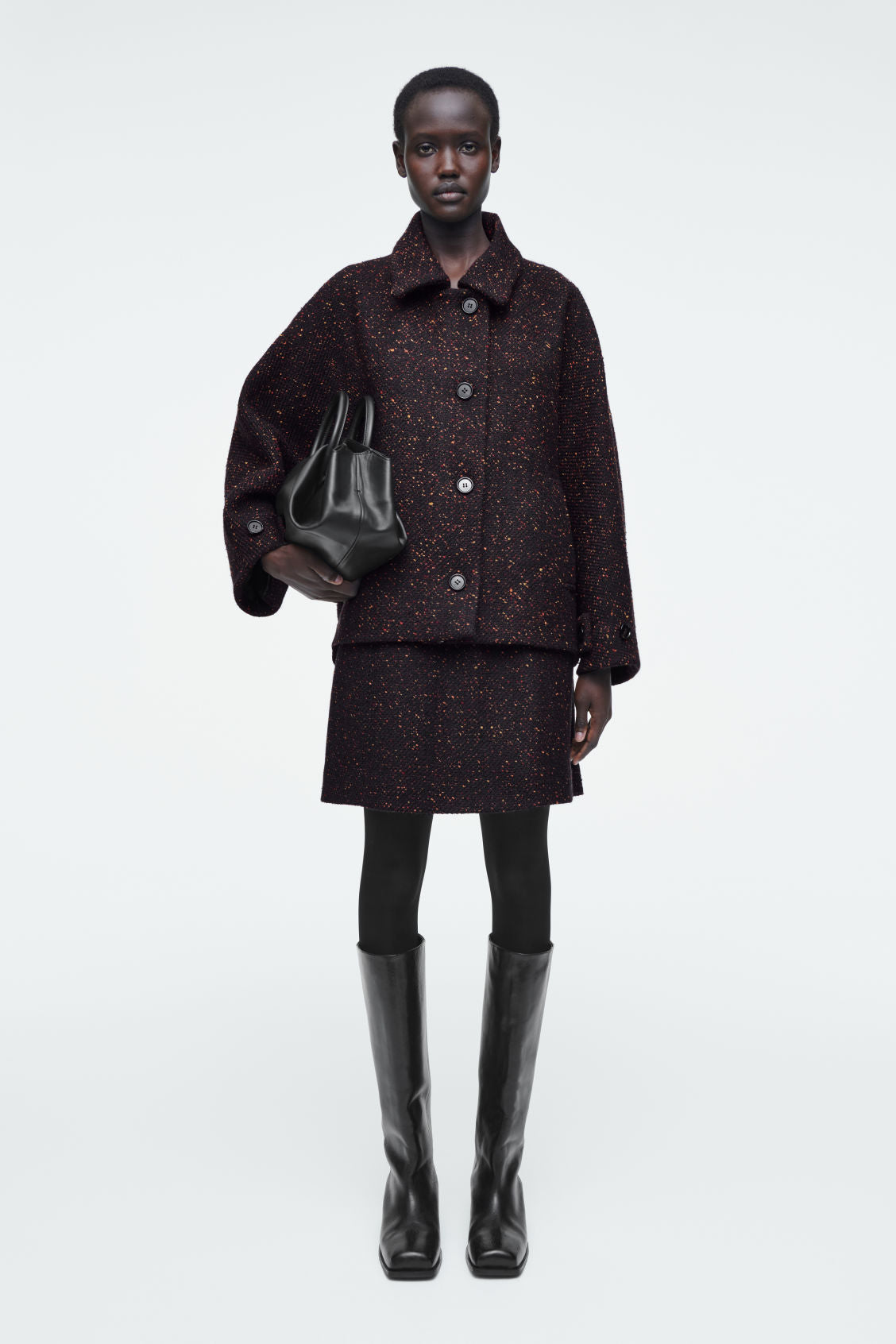 Flecked wool-blend jacket