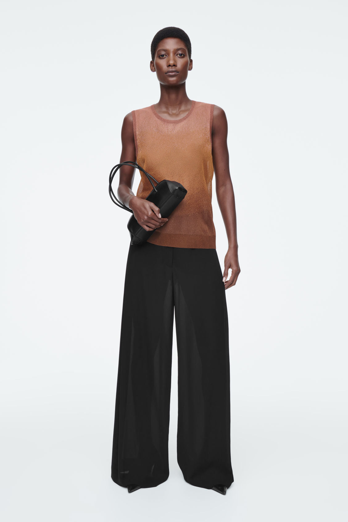 Sheer Fine-Knit Tank Top
