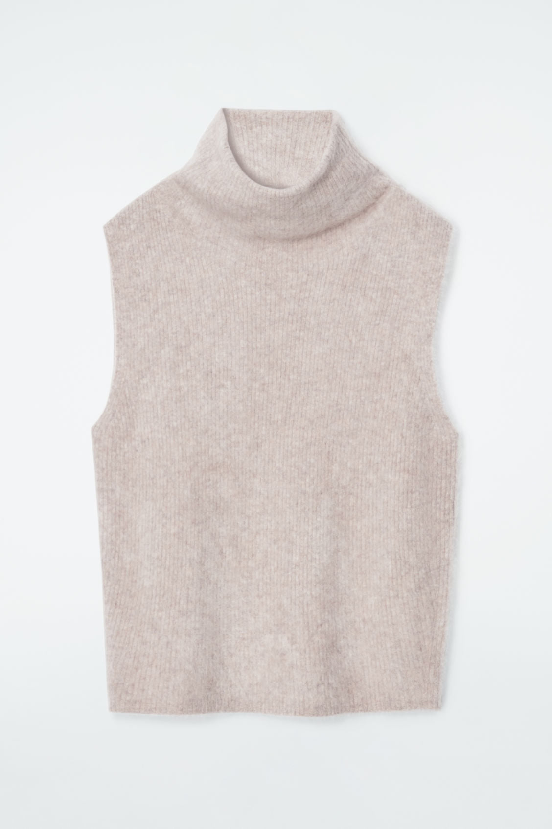The funnel-neck brushed cashmere vest