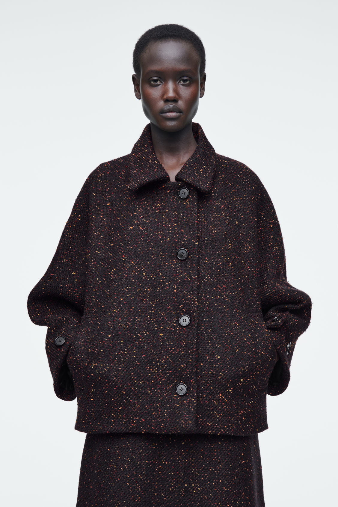 Flecked wool-blend jacket