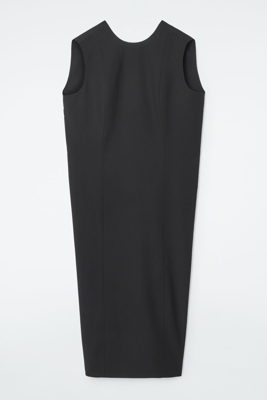 The sleeveless tailored wool dress