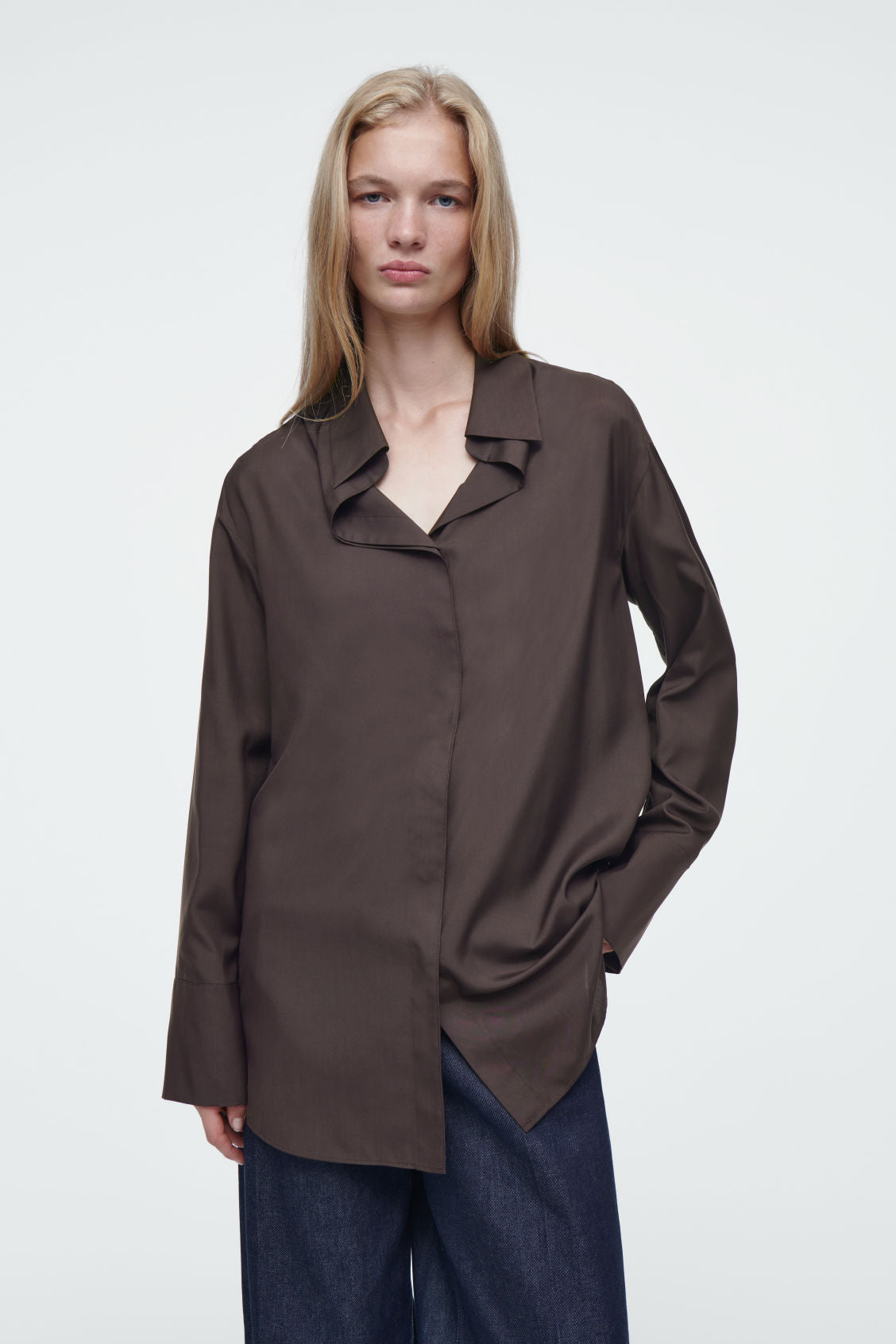 The draped silk shirt