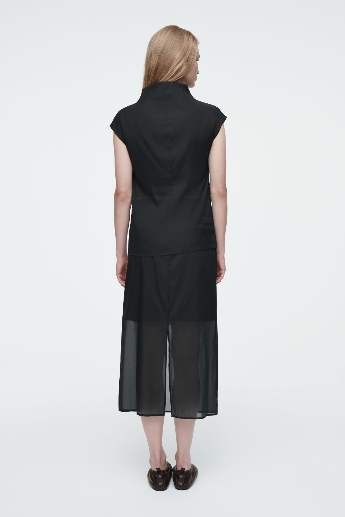 The sheer sleeveless top