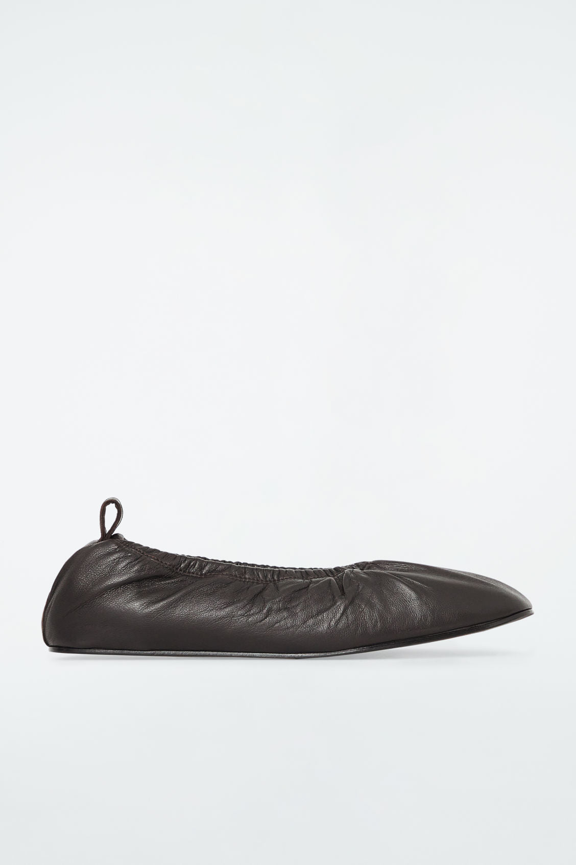 The ruched leather ballet flats