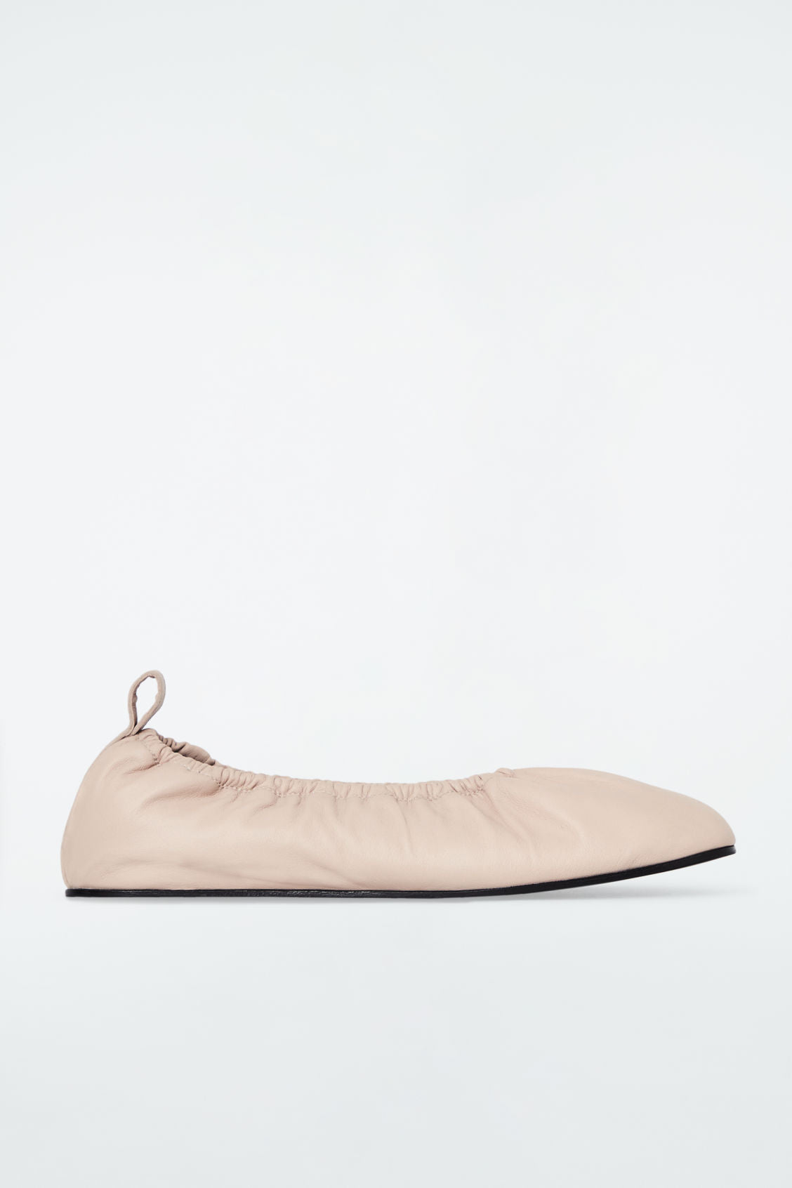The ruched leather ballet flats