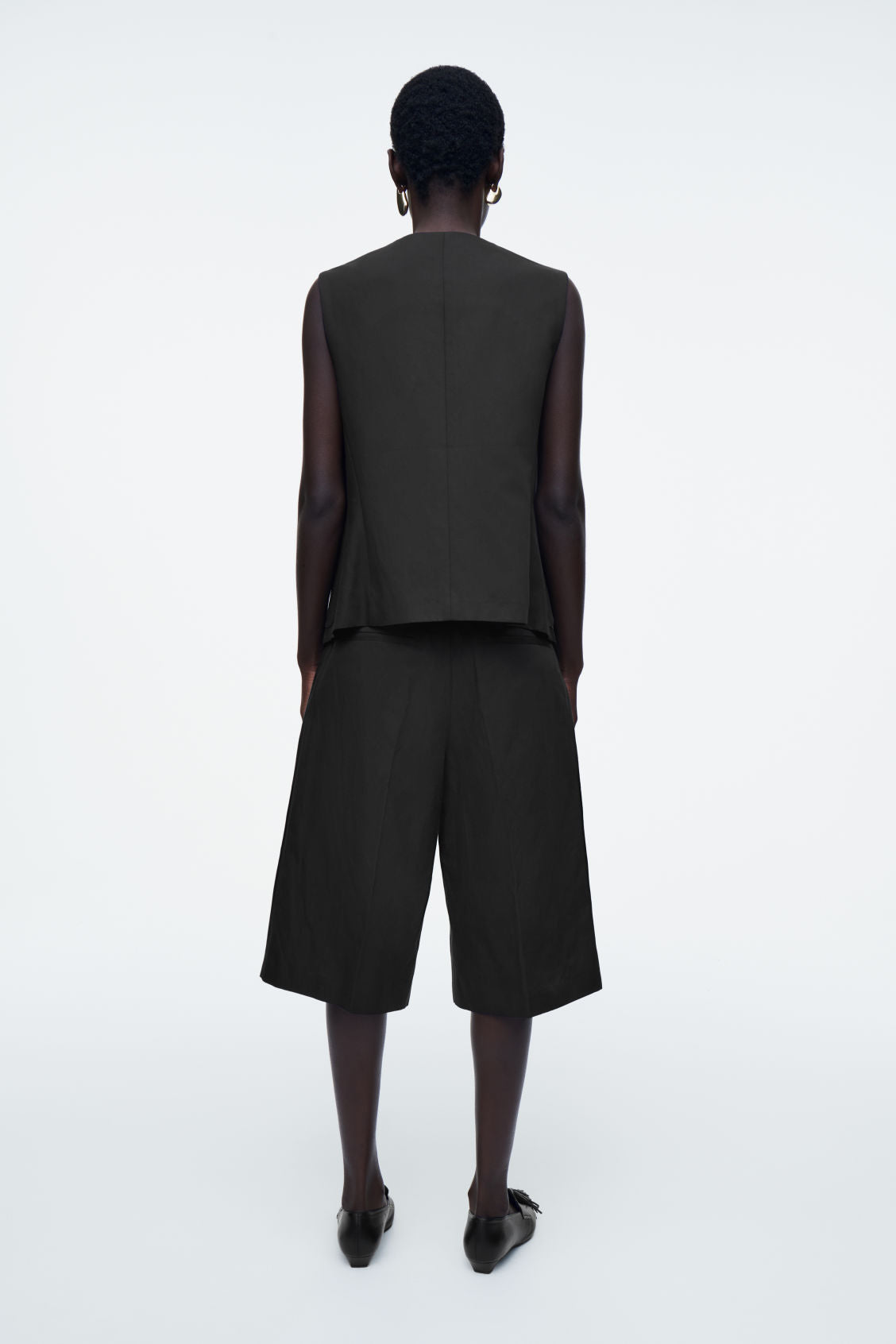 Wrap-front linen-blend waistcoat