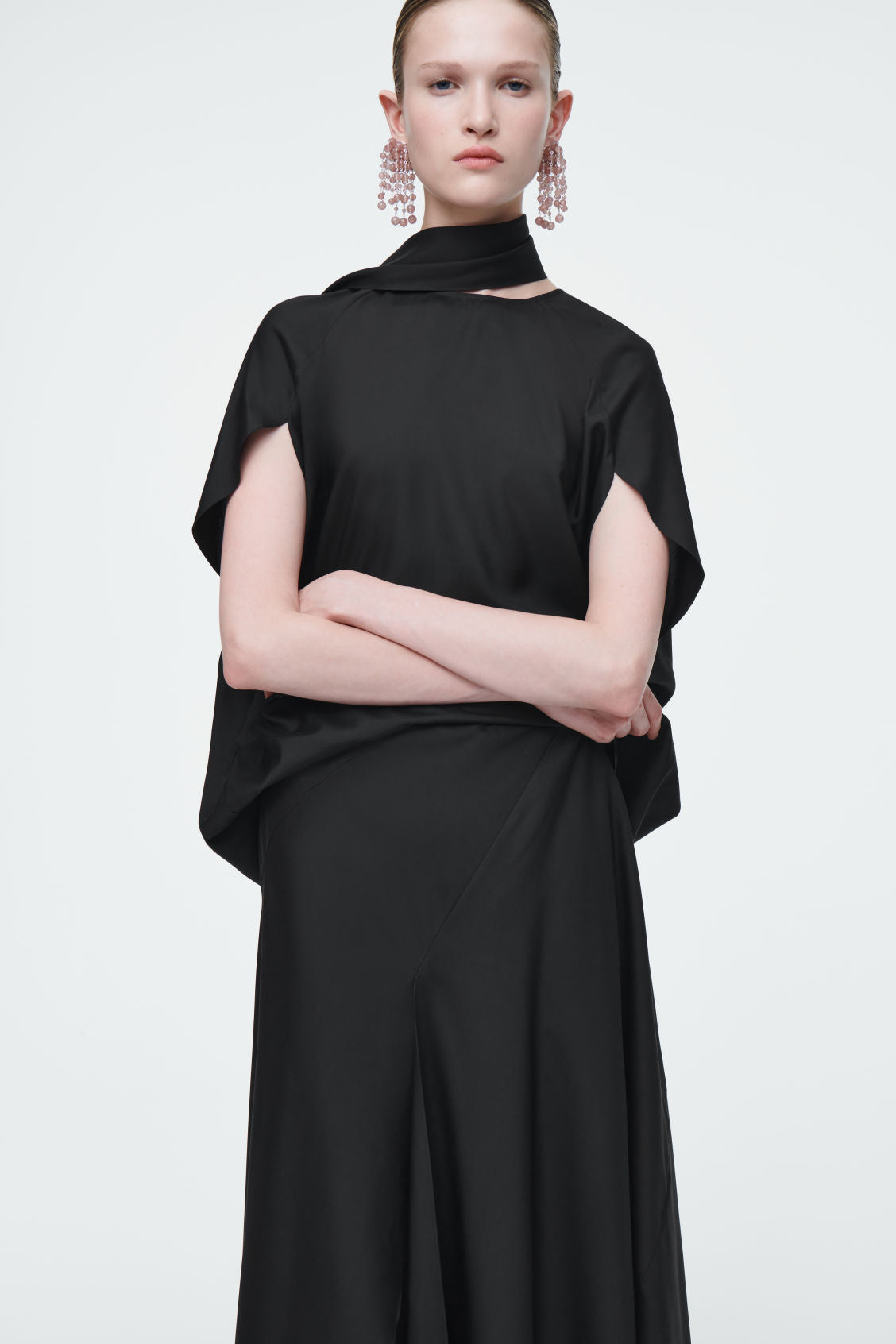 The draped silk skirt