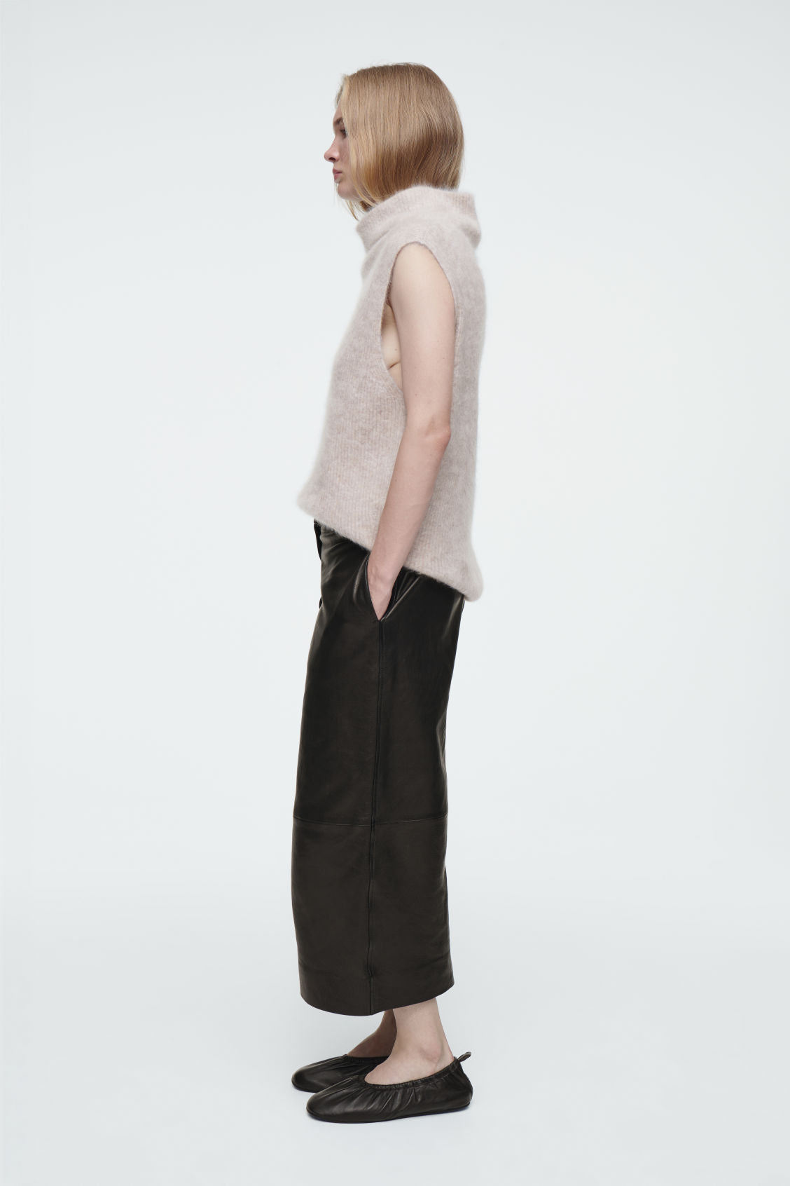 The leather barrel-leg culottes