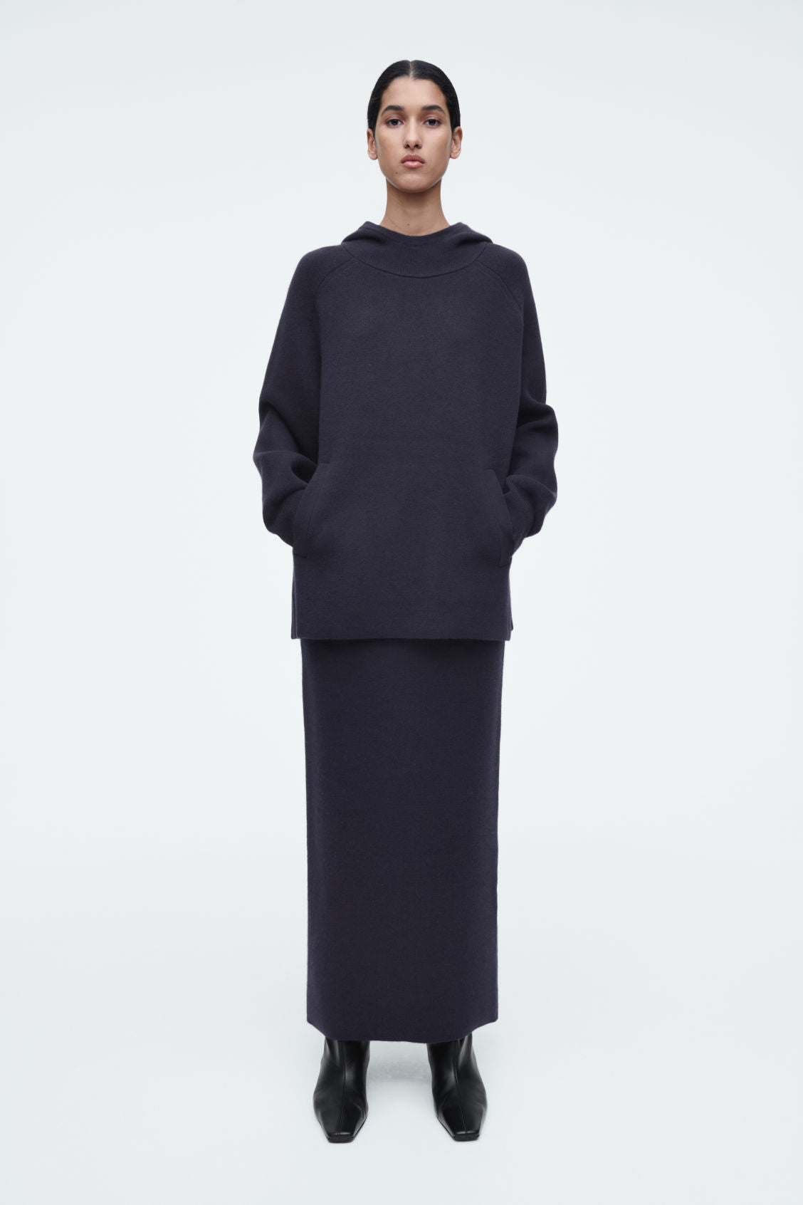 Oversized Double-Faced Wool Hoodie