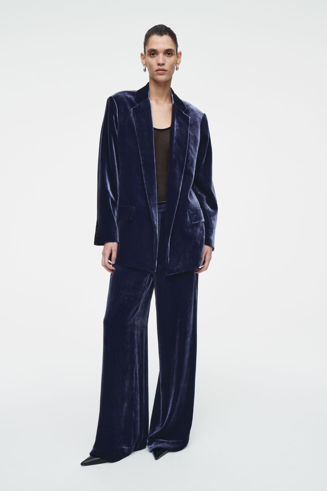 Silk-blend velvet trousers