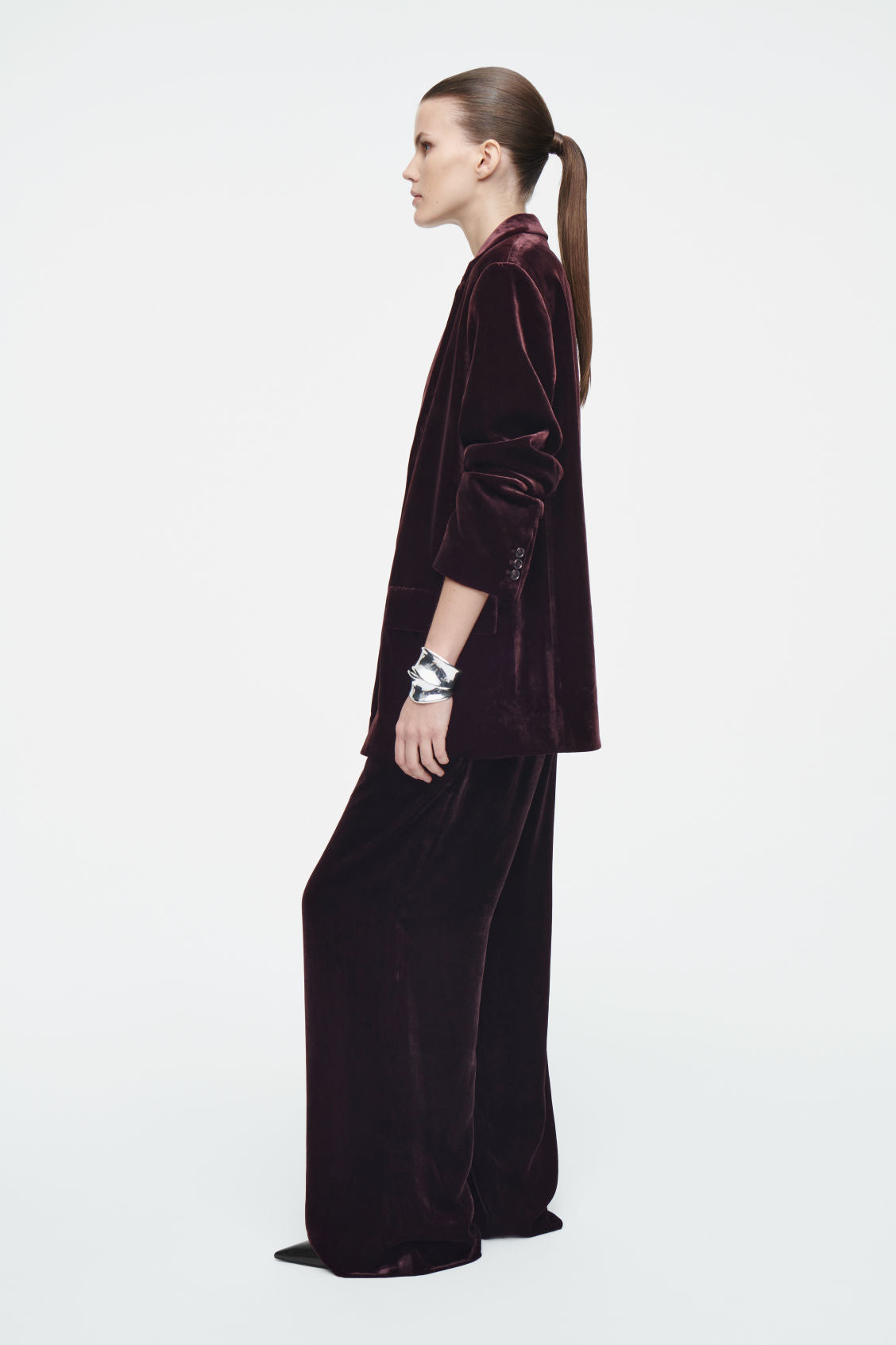 Silk-blend velvet trousers