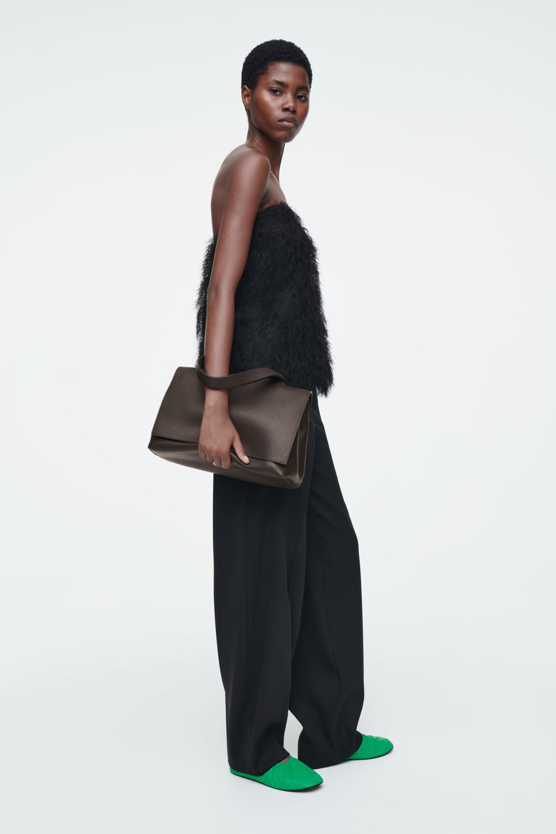 The ruched leather ballet flats