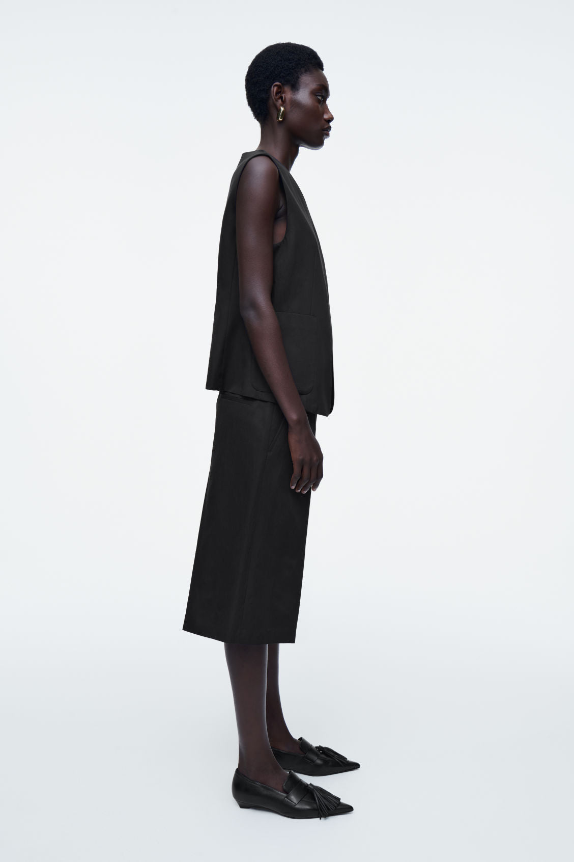 Wrap-front linen-blend waistcoat