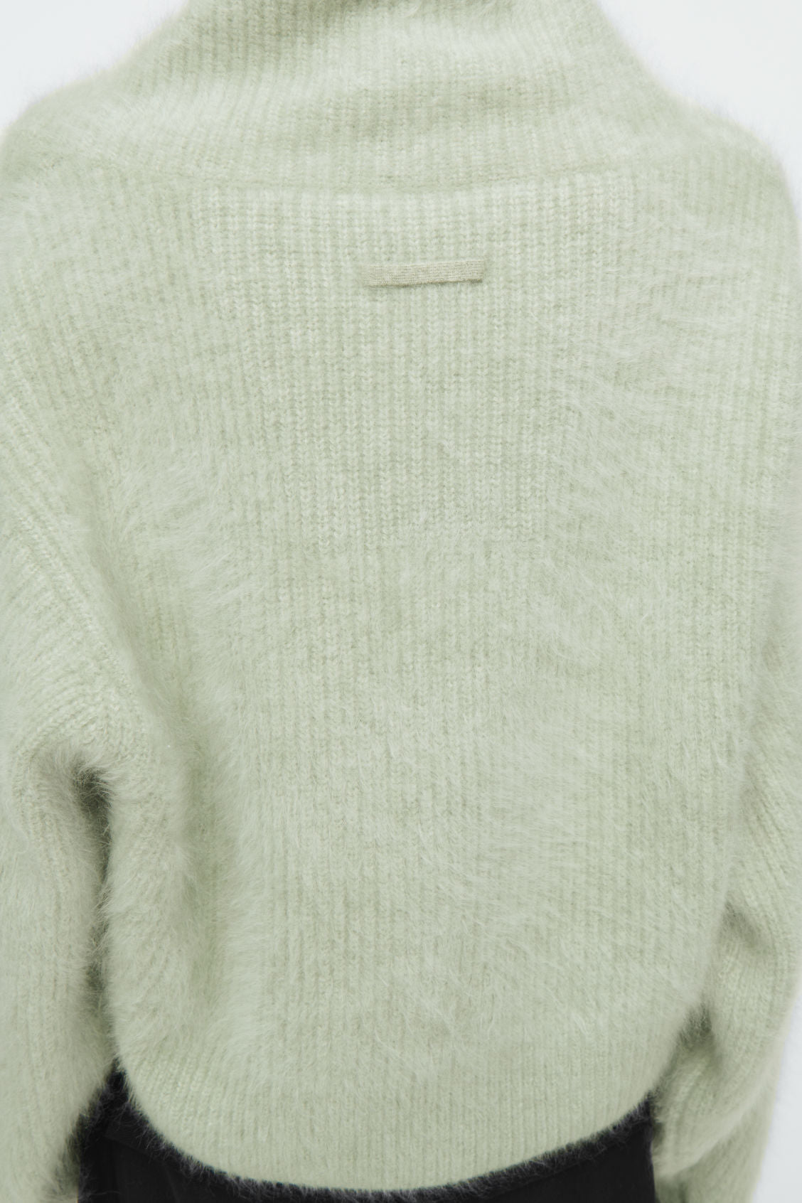 The funnel-neck brushed cashmere jumper