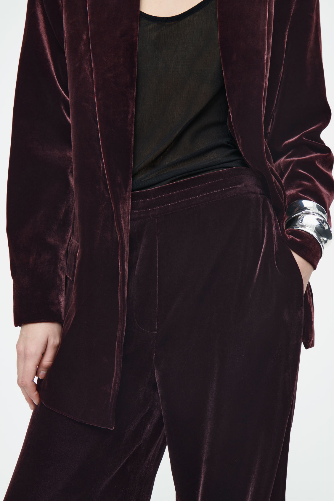 Silk-blend velvet trousers