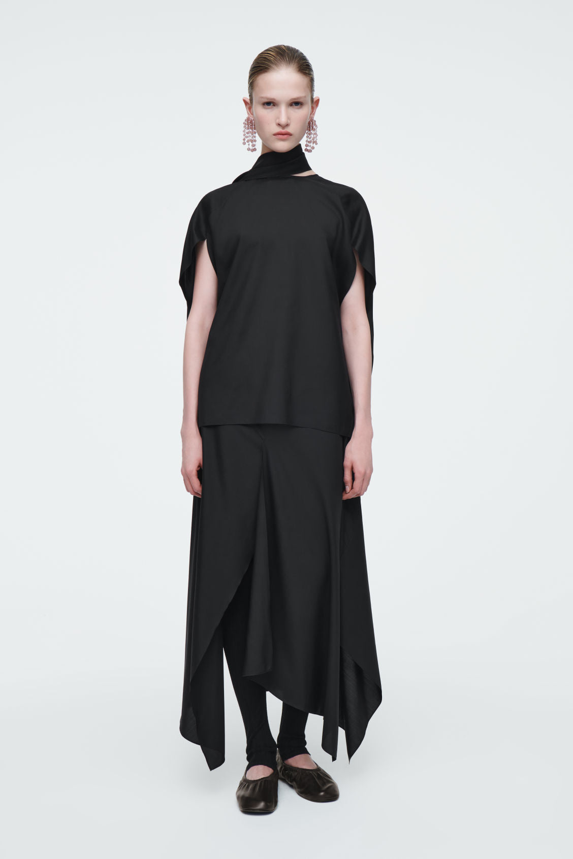 The draped silk skirt