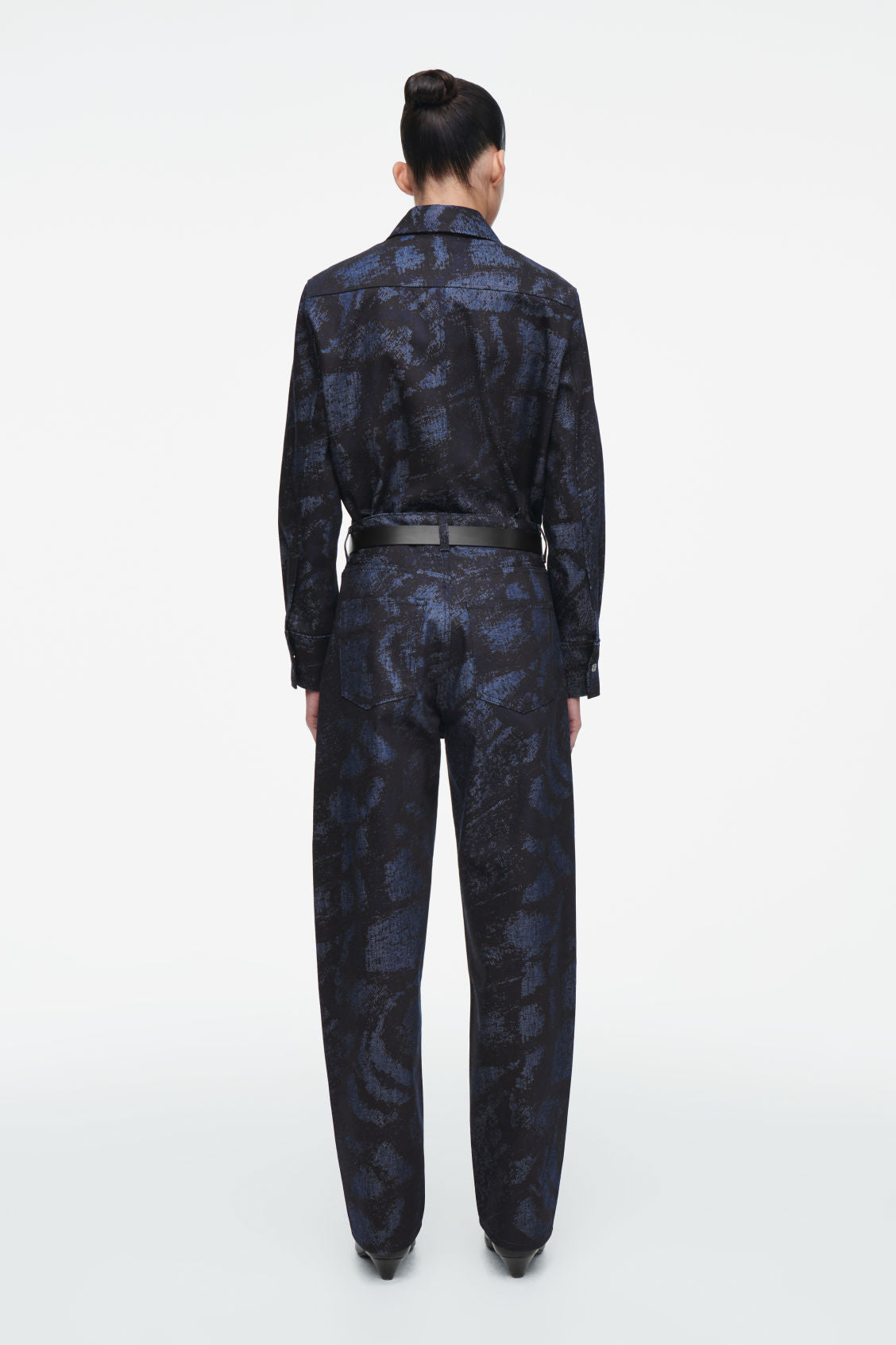 Bay jacquard barrel-leg jeans