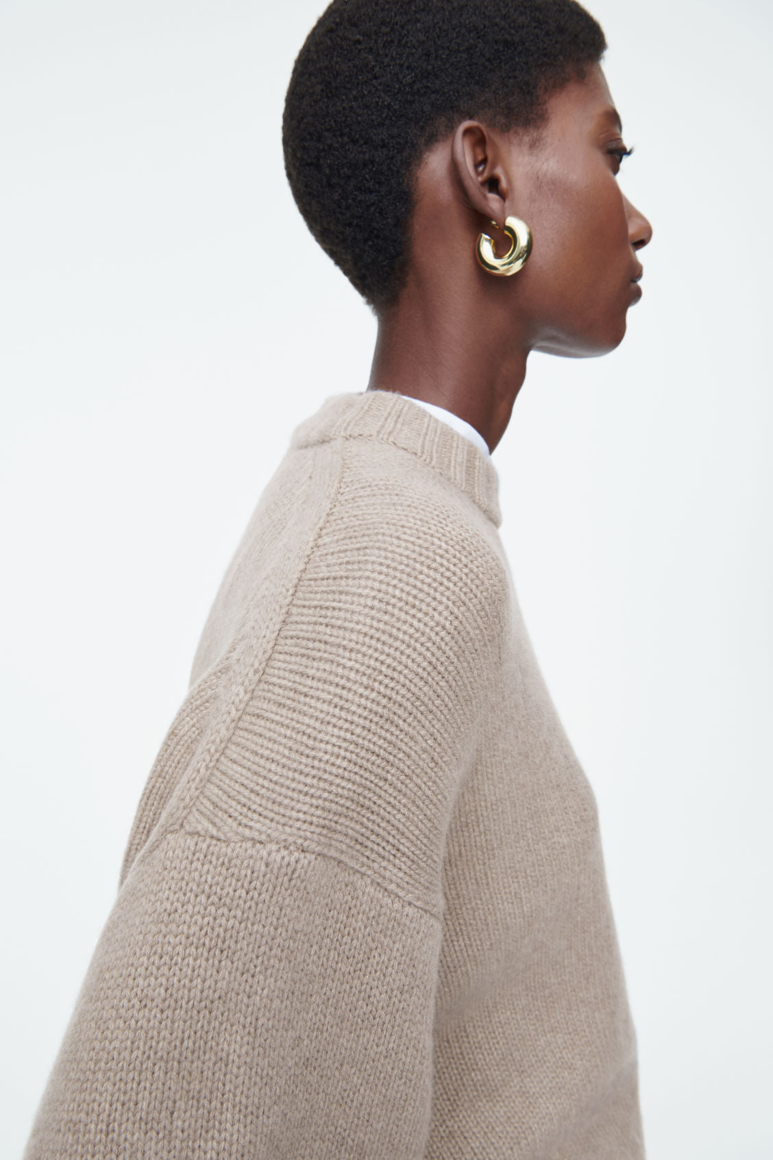 Chunky pure cashmere crew-neck jumper