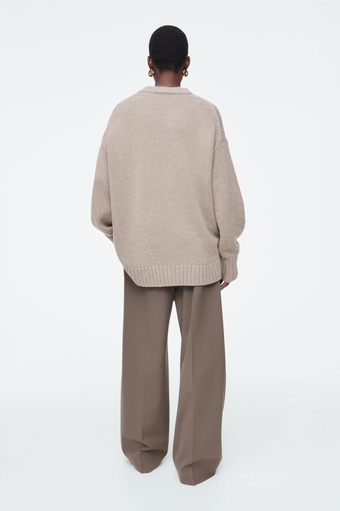 Chunky pure cashmere crew-neck jumper