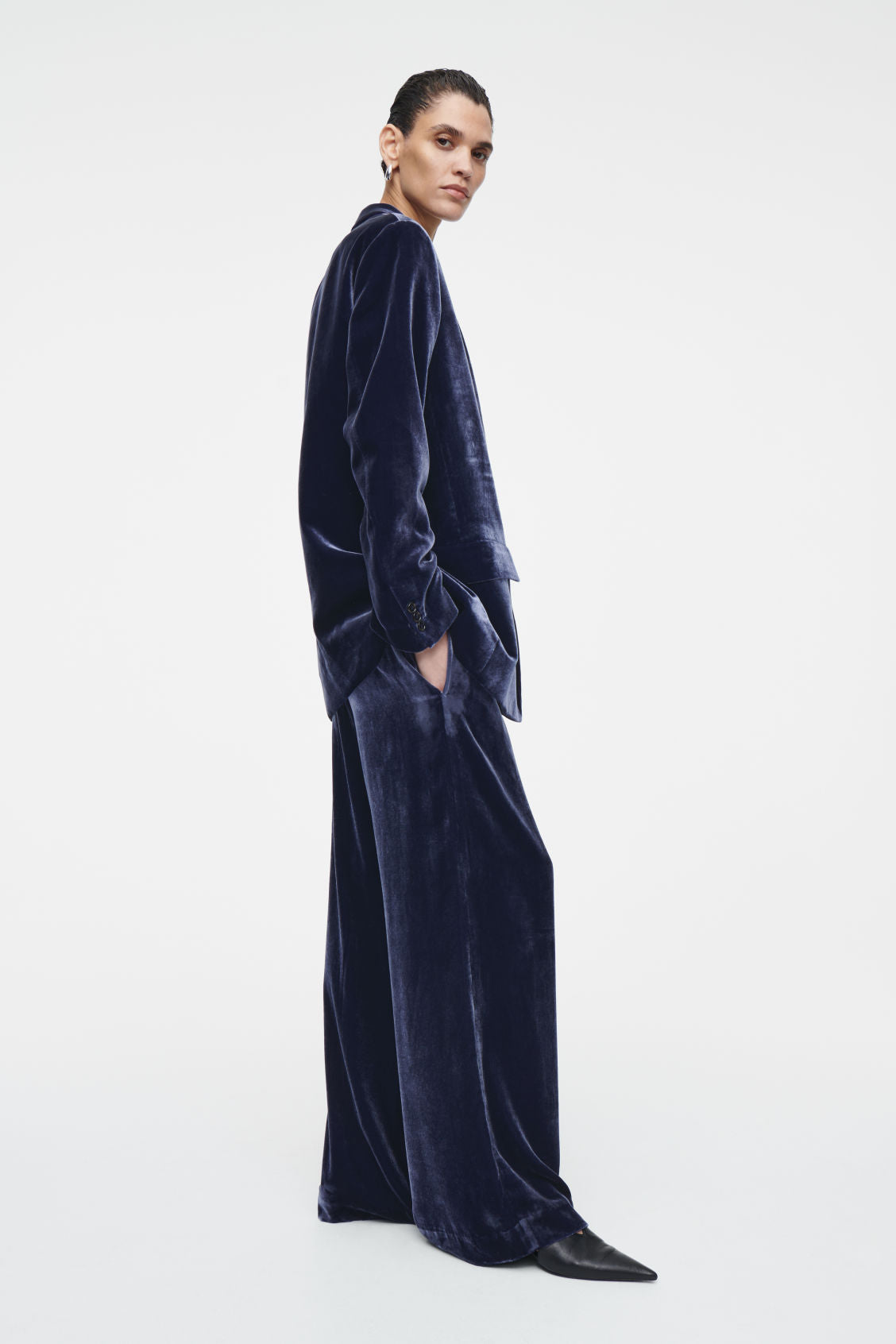 Silk-blend velvet trousers