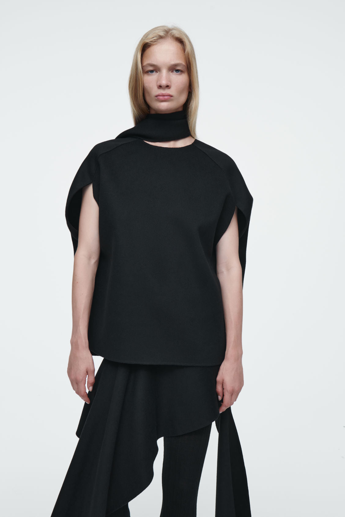 The double-faced scarf blouse