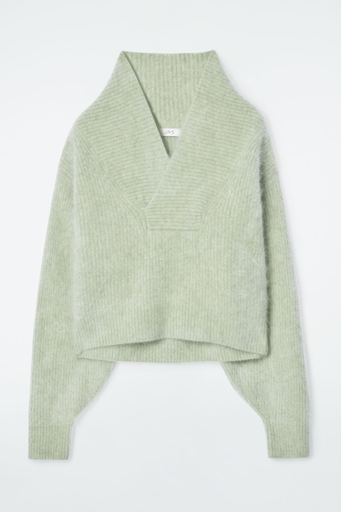 The funnel-neck brushed cashmere jumper