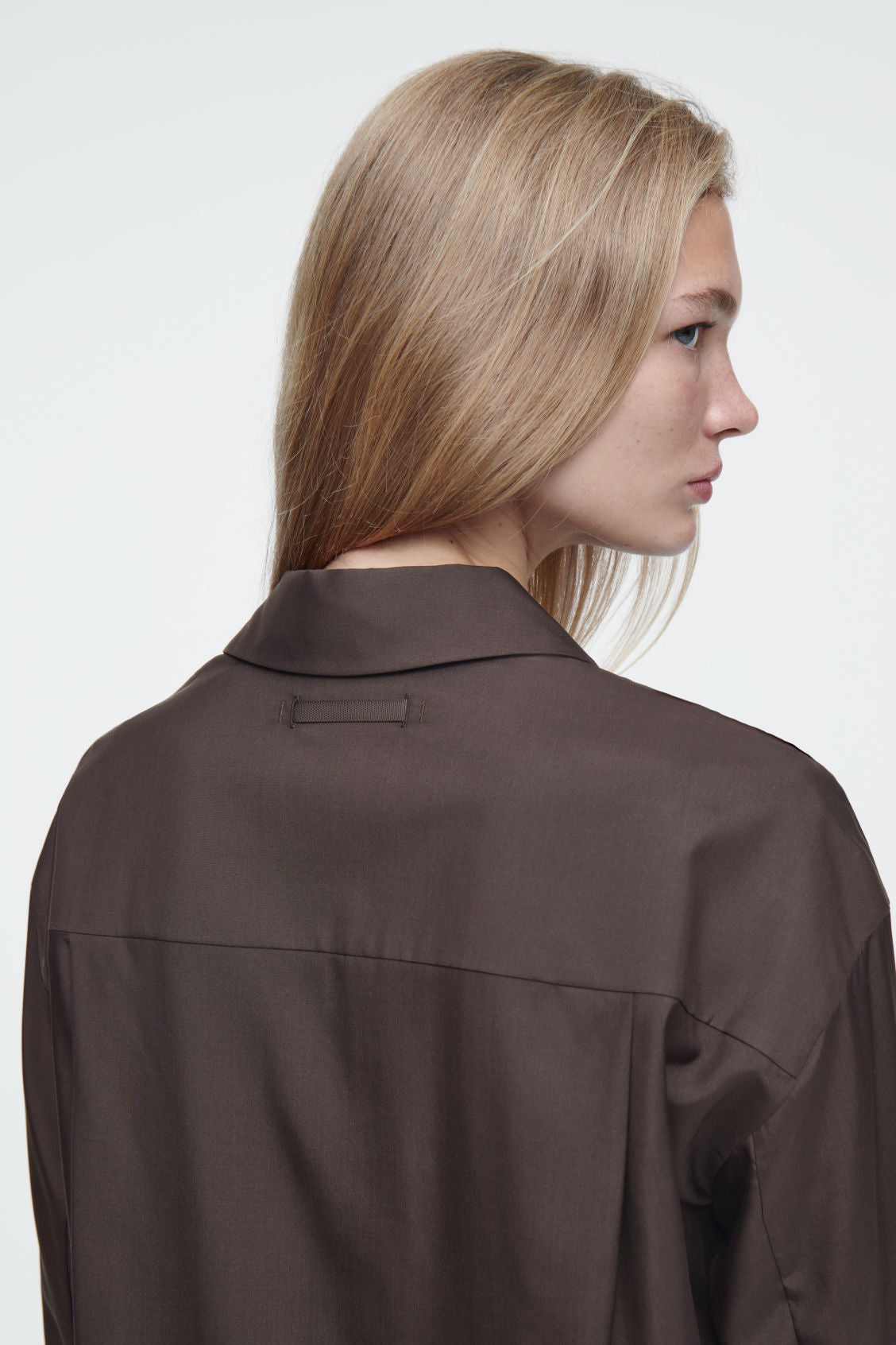 The draped silk shirt