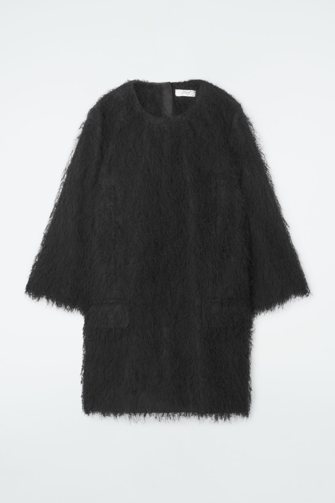 The feathered mini shift dress