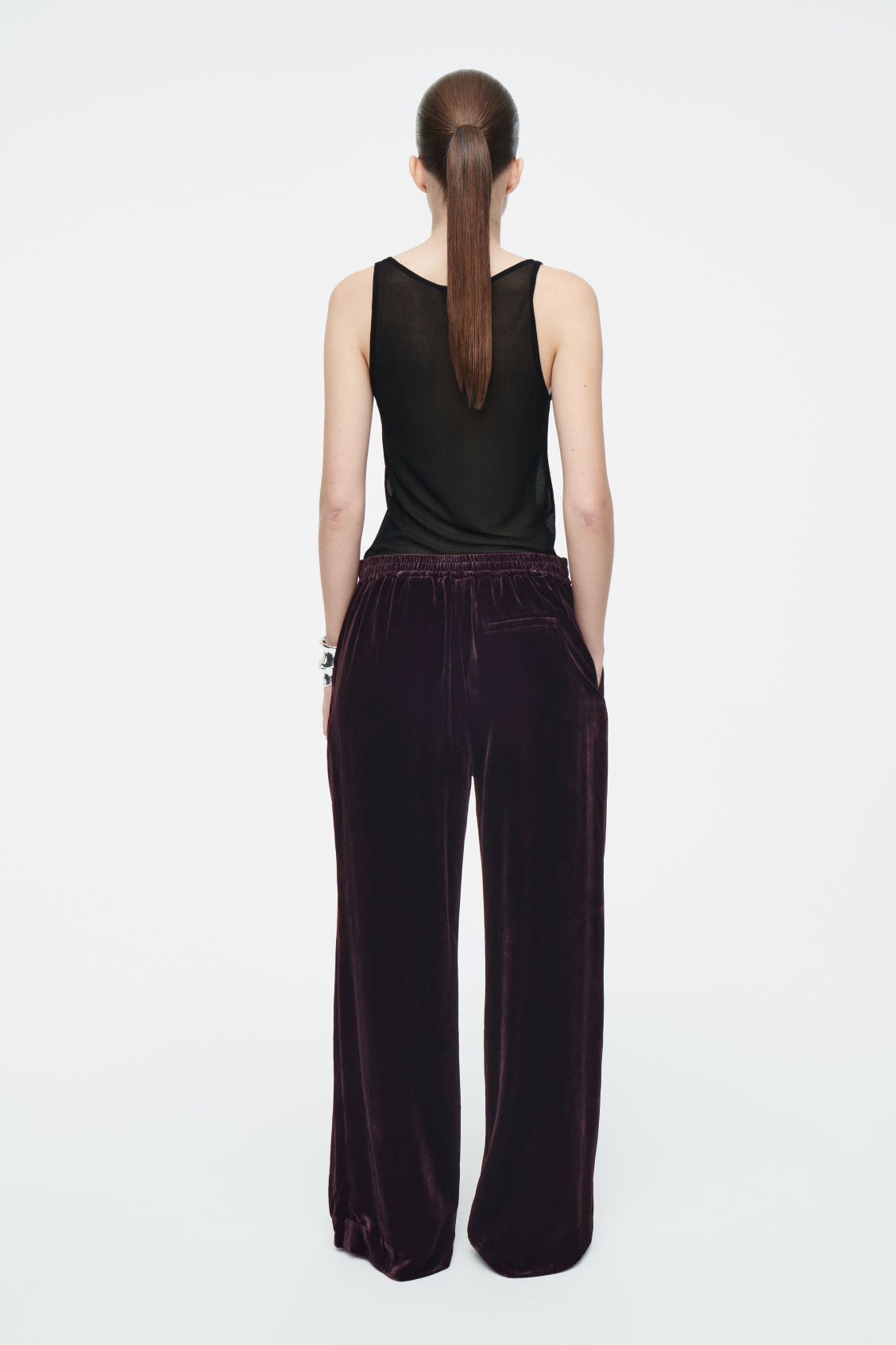 Silk-blend velvet trousers