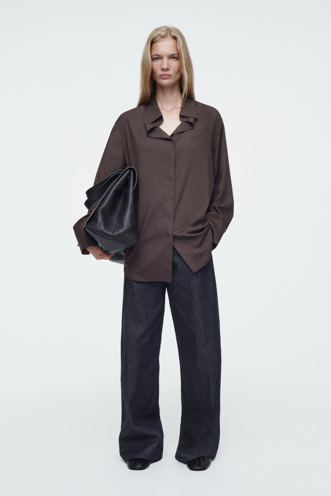 The draped silk shirt