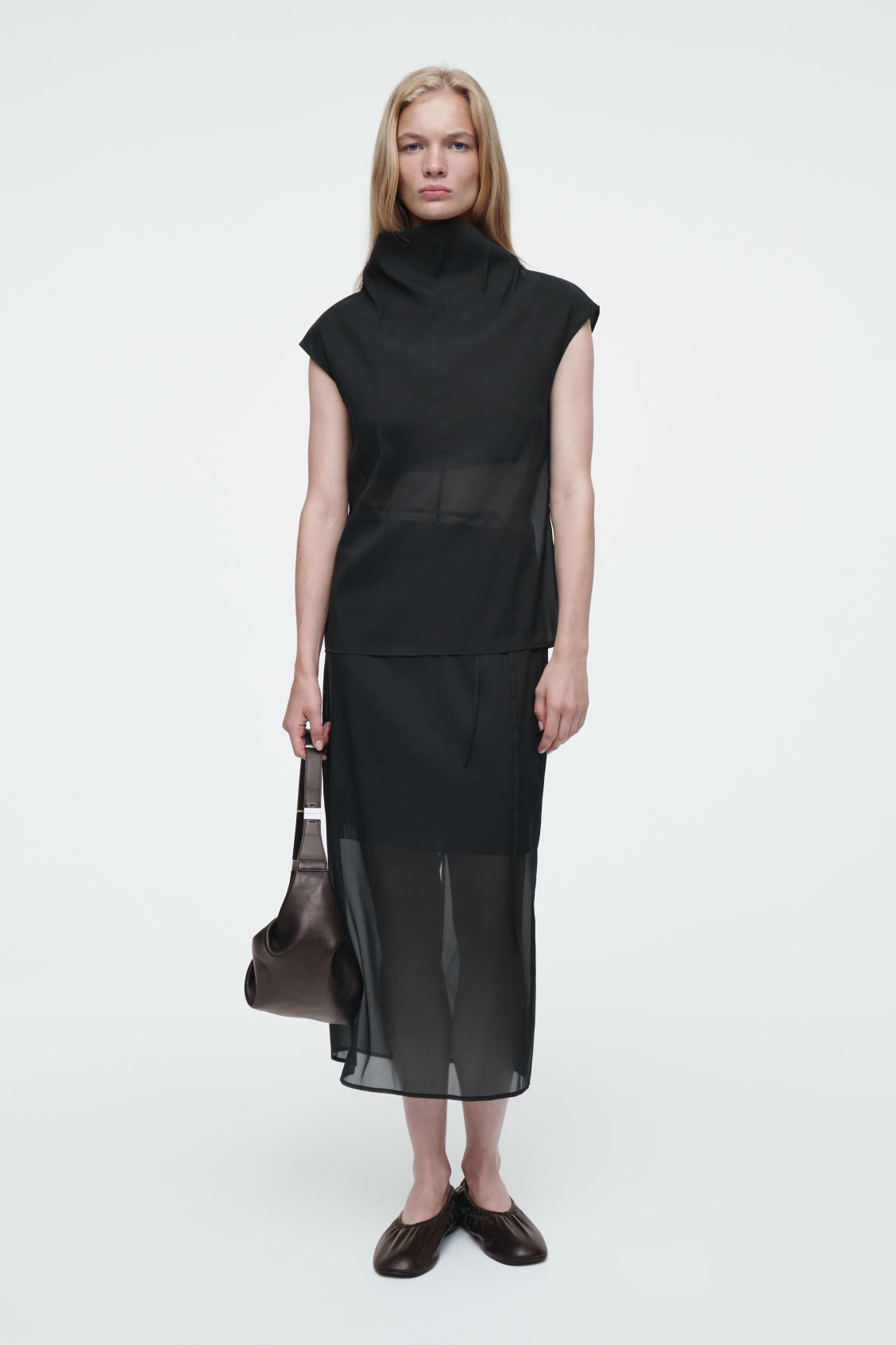The sheer sleeveless top