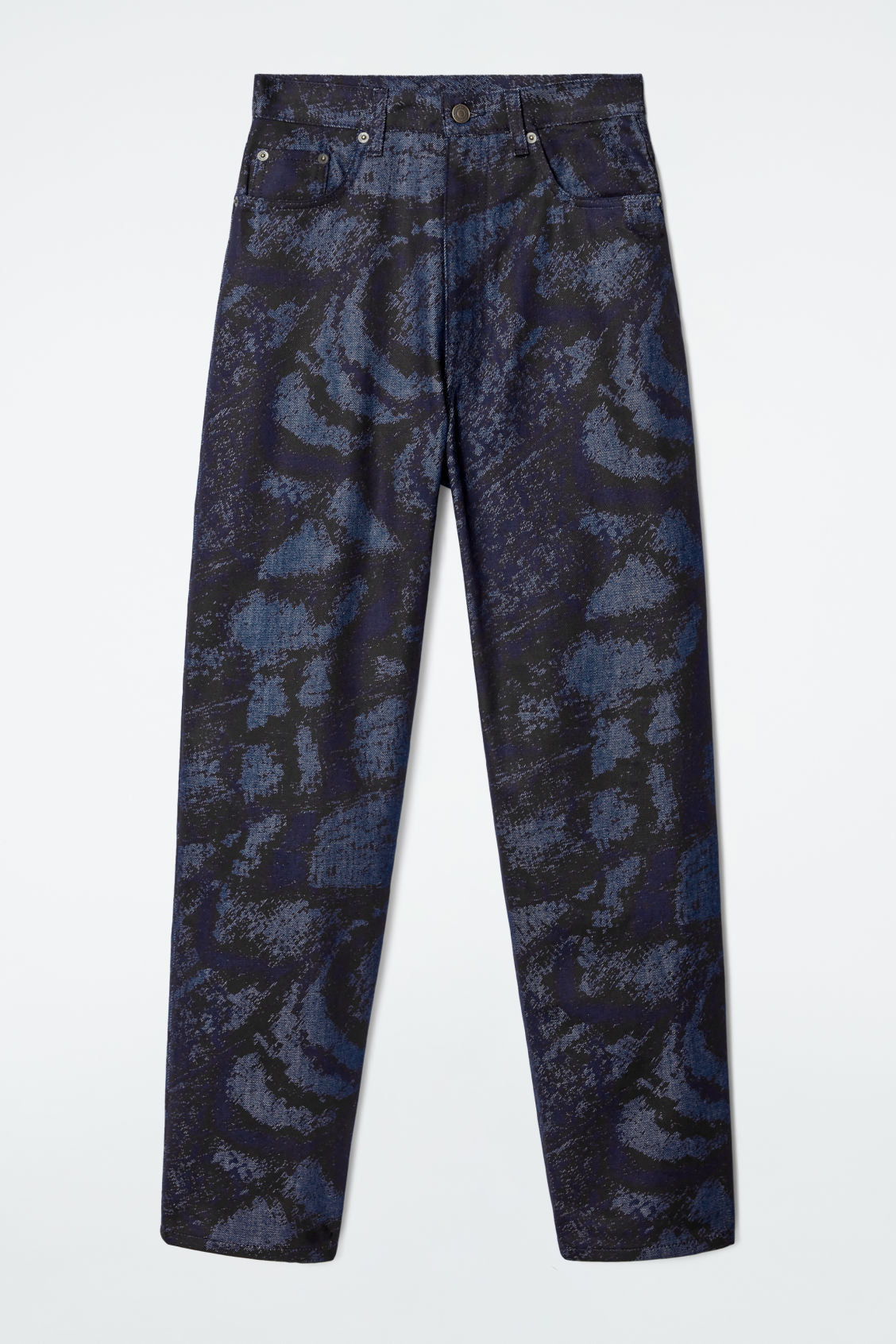 Bay jacquard barrel-leg jeans