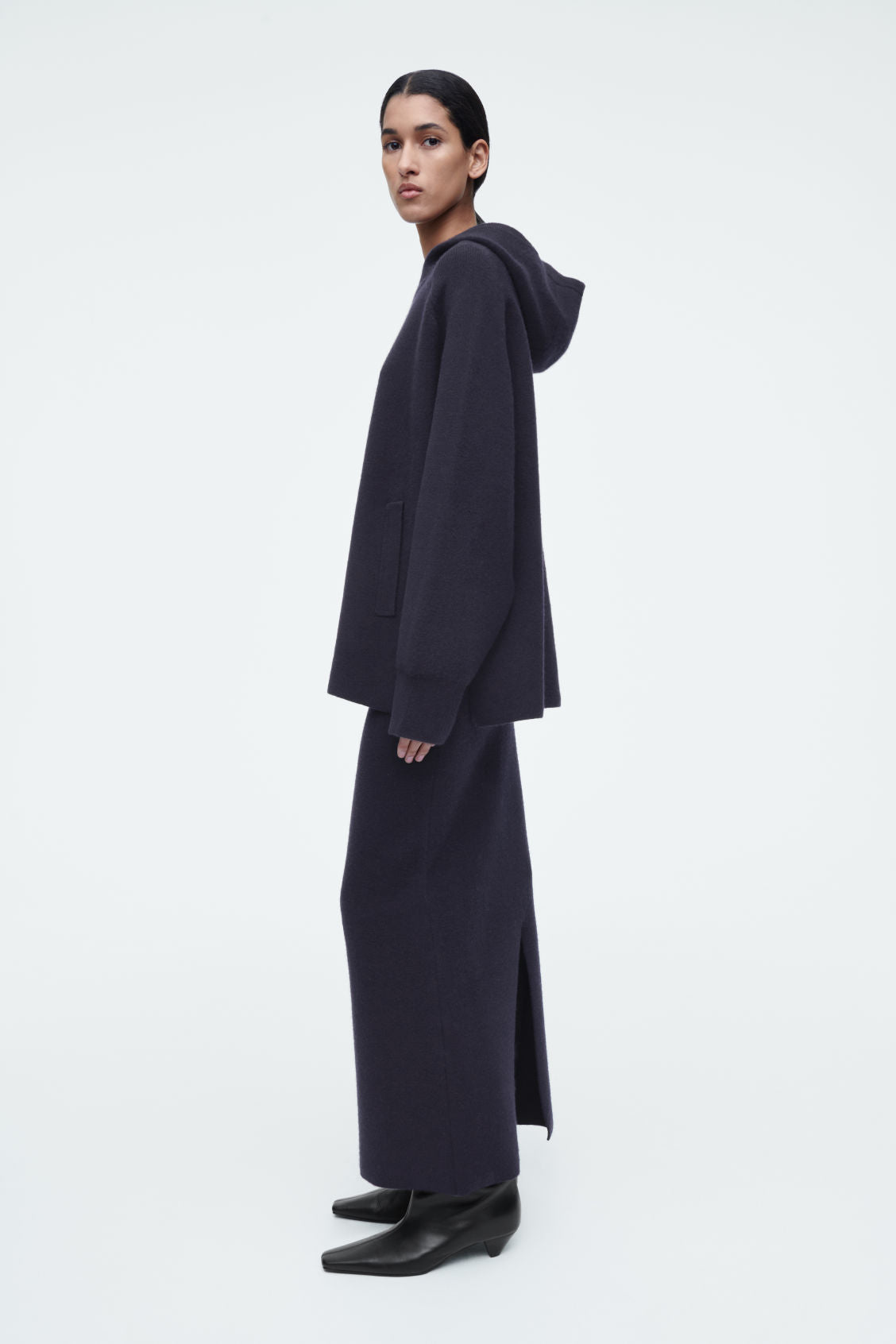 Oversized Double-Faced Wool Hoodie