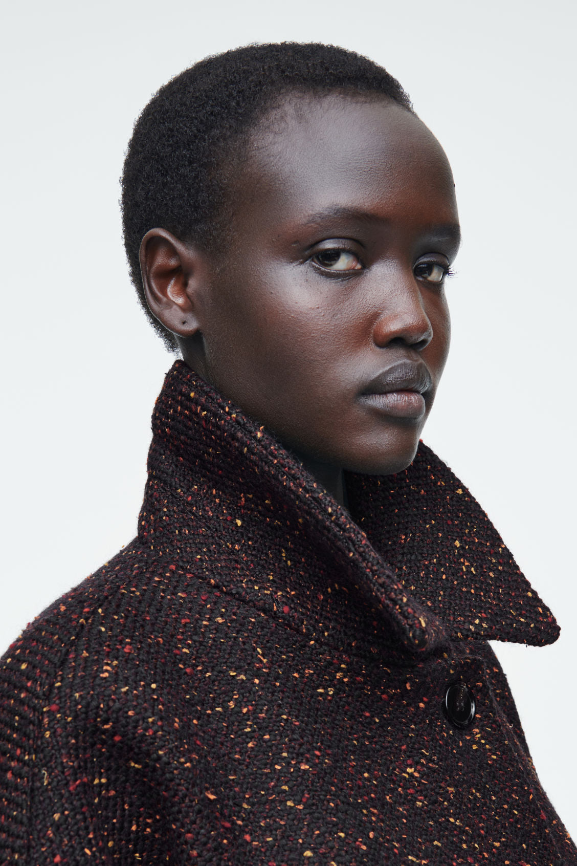 Flecked wool-blend jacket