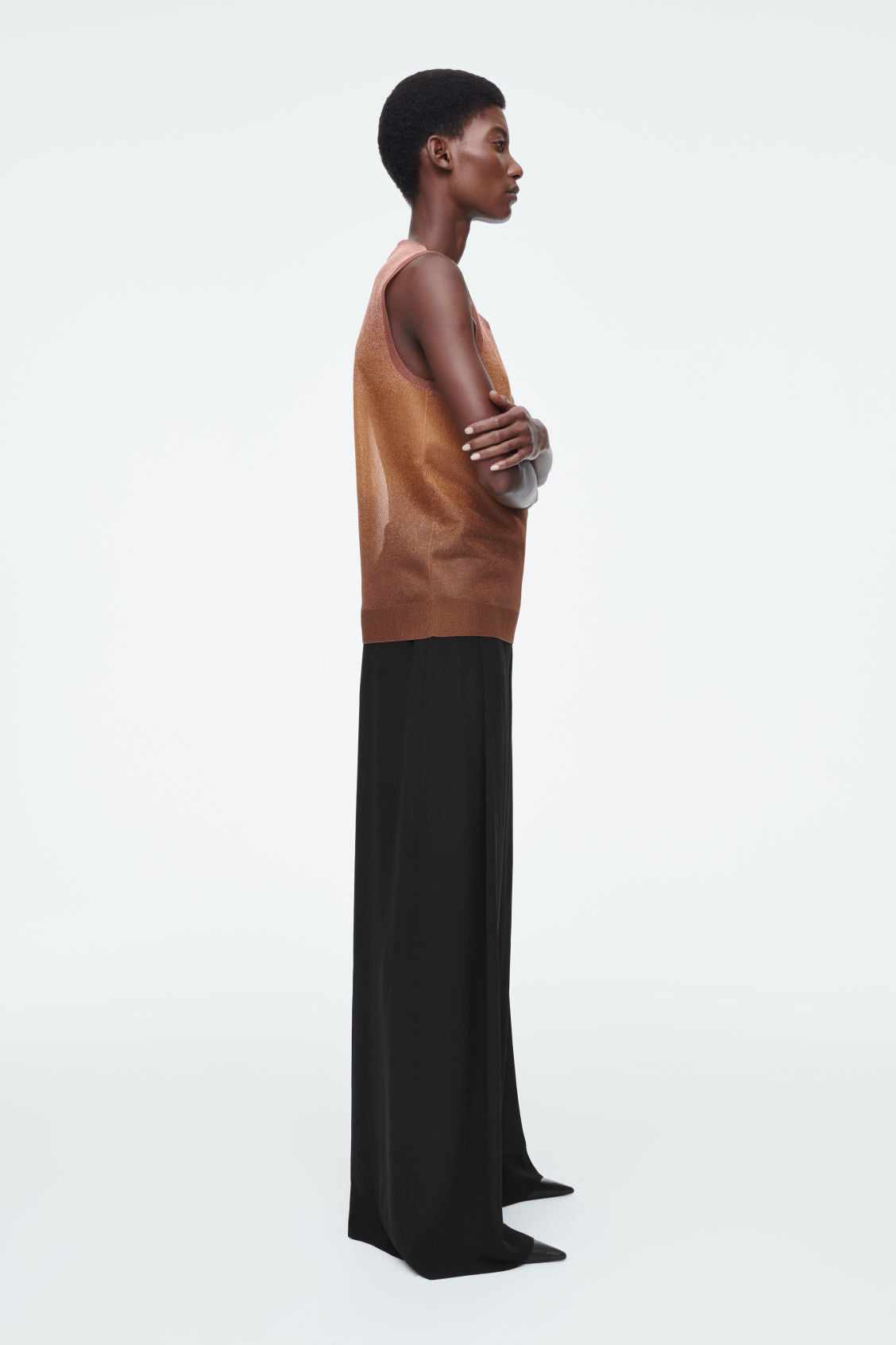 Sheer Fine-Knit Tank Top