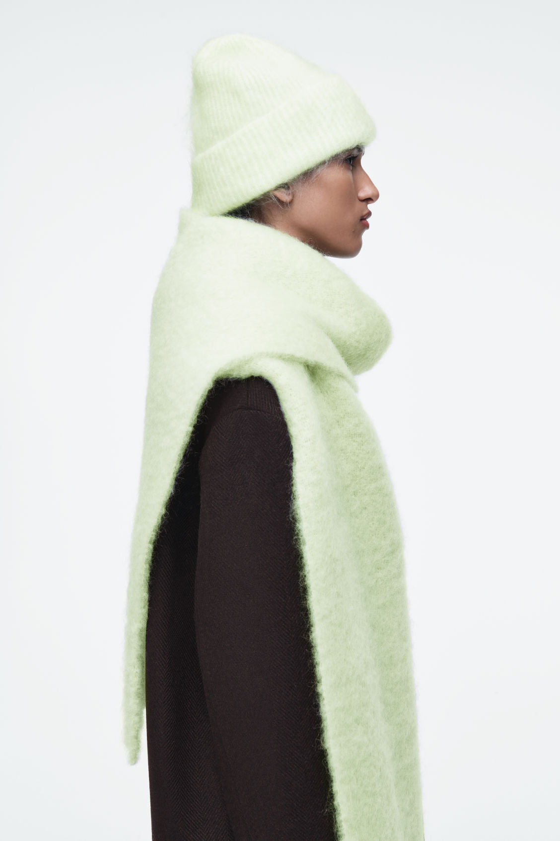 Fringed Brushed-Mohair Scarf