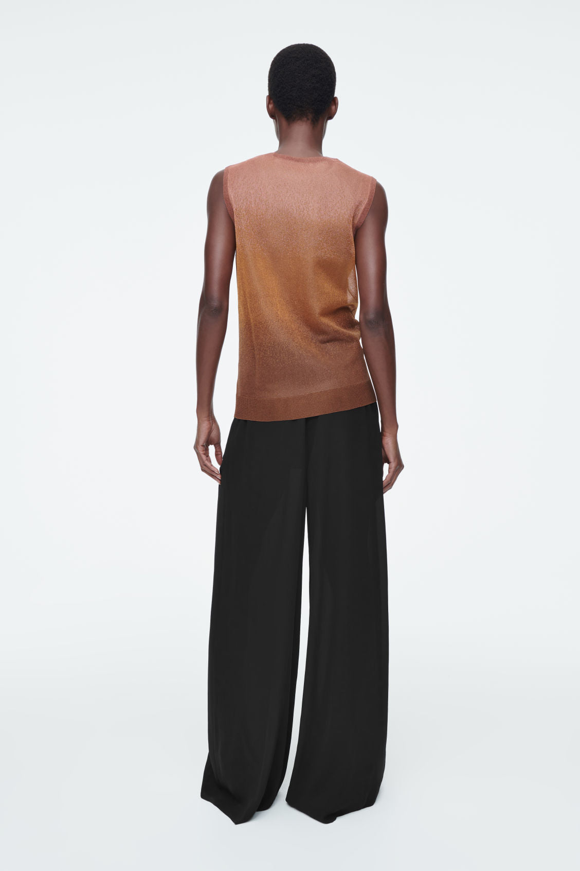 Sheer Fine-Knit Tank Top