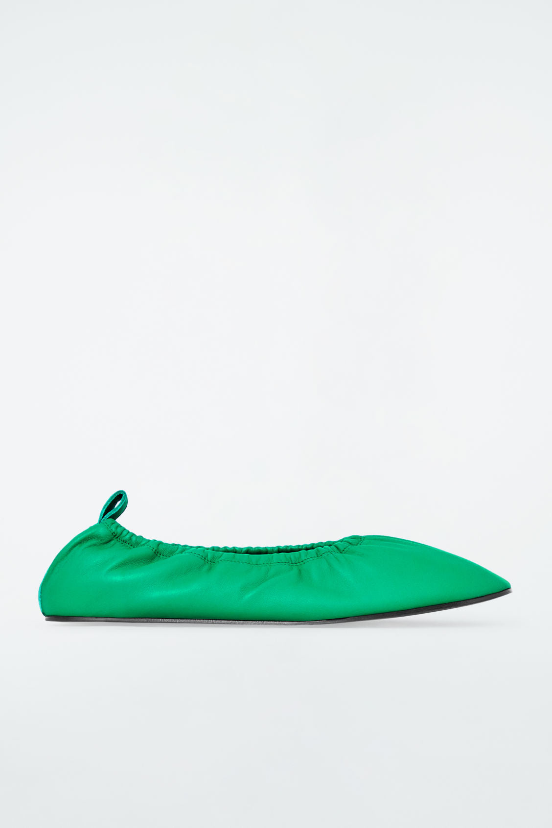 The ruched leather ballet flats