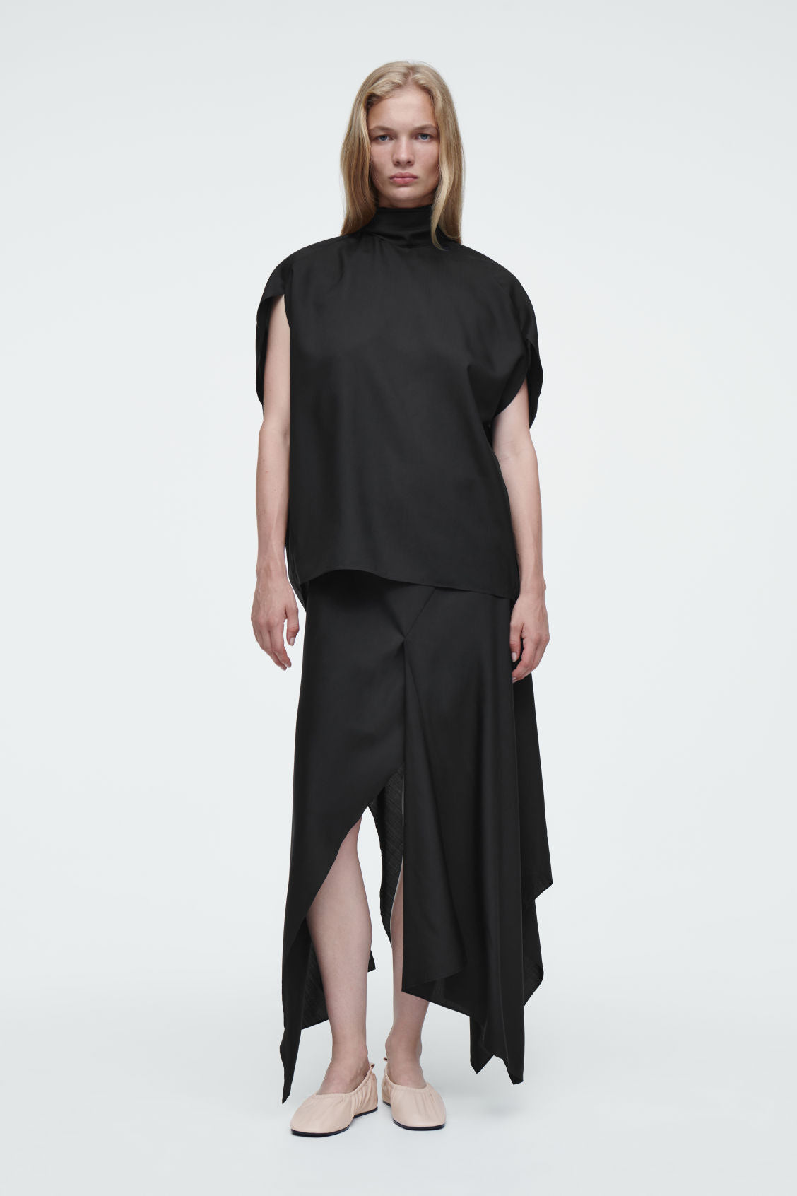 The ruched leather ballet flats