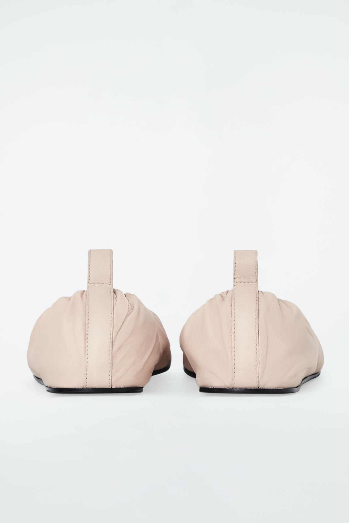 The ruched leather ballet flats