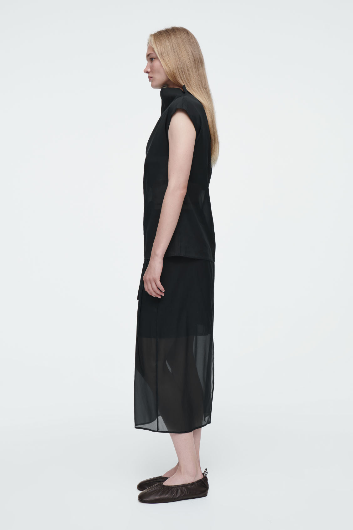 The sheer sleeveless top