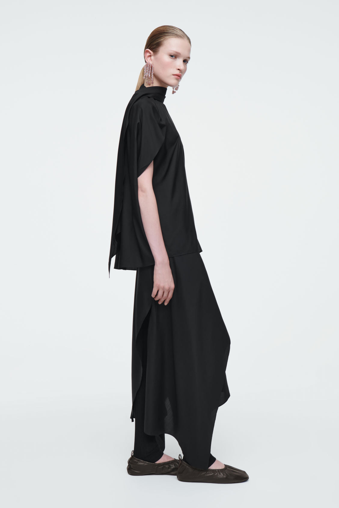 The draped silk skirt