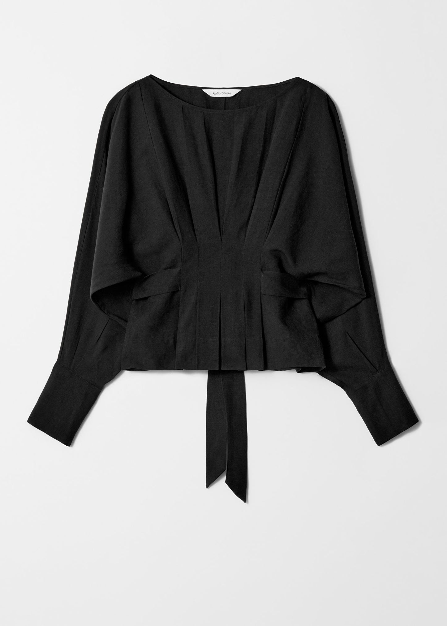 Pleated Boatneck Blouse