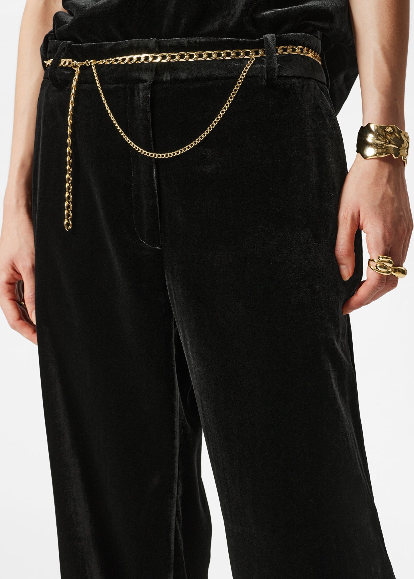 Straight-Leg Velvet Trousers