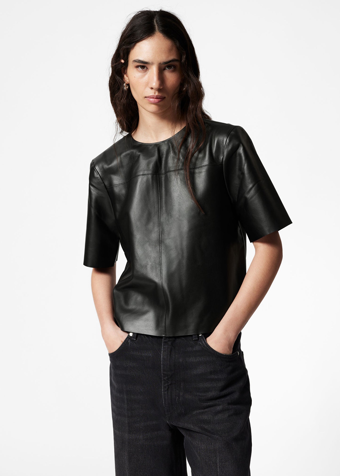 Boxy Leather T-Shirt